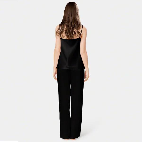 Comfortable Black Jersey Nightwear Set - Lightweight Plain Design
