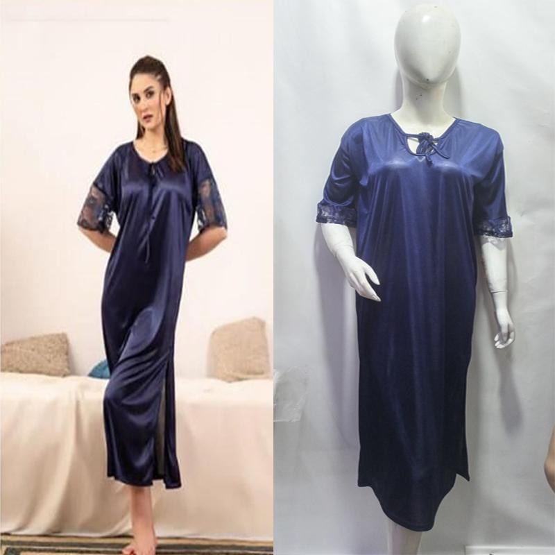 Comfortable Jersey Nightwear Set - Lightweight Plain Blue Design (1 Pcs)