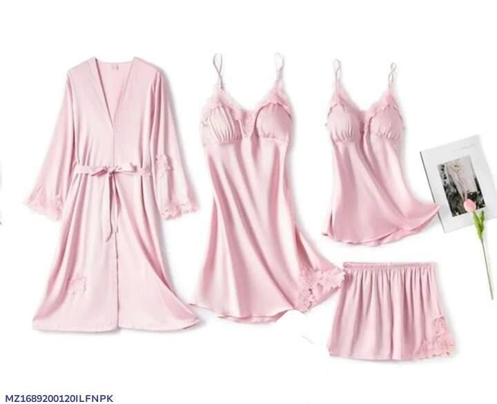 Silk Embroidered Comfortable And Lightweight Nightwear Set