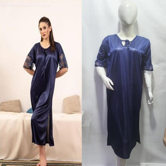 Comfortable Jersey Nightwear Set - Lightweight Plain Blue Design (1 Pcs)